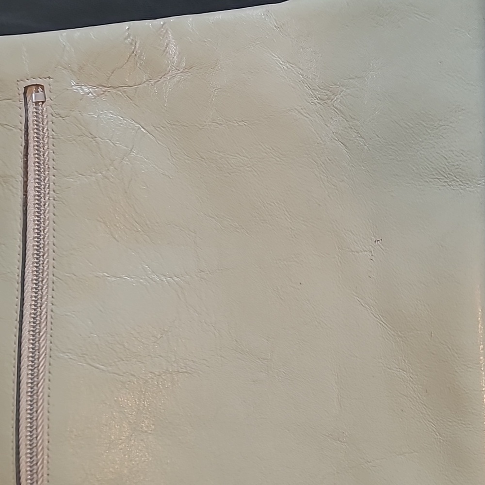 Ruth Saltz Chic Vintage Soft Grey Buttery Leather Clutch Fold Over - Picture 13 of 13